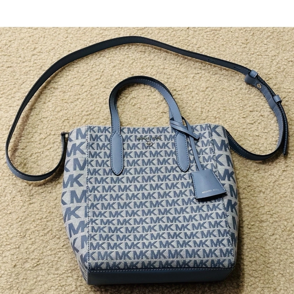Michael Kors Blue Monogram Tote Bag